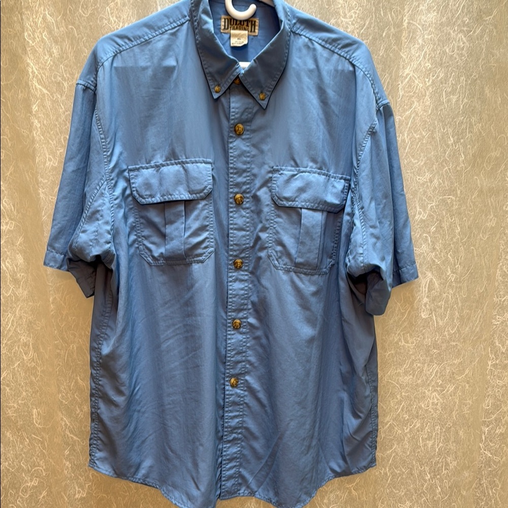 Duluth Trading Co Blue Casual Button Down Shirt